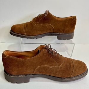 BROOKS BROTHERS Brown Suede Oxford Cap Toe Mens Shoes Size 9 D EUC!!